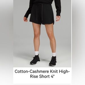Lululemon Cotton-Cashmere Knit High Rise Short 4”